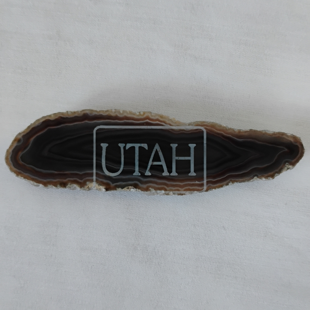 Utah Flat Polished Rock Refrigerator Fridge Magnet USA American Travel Souvenir